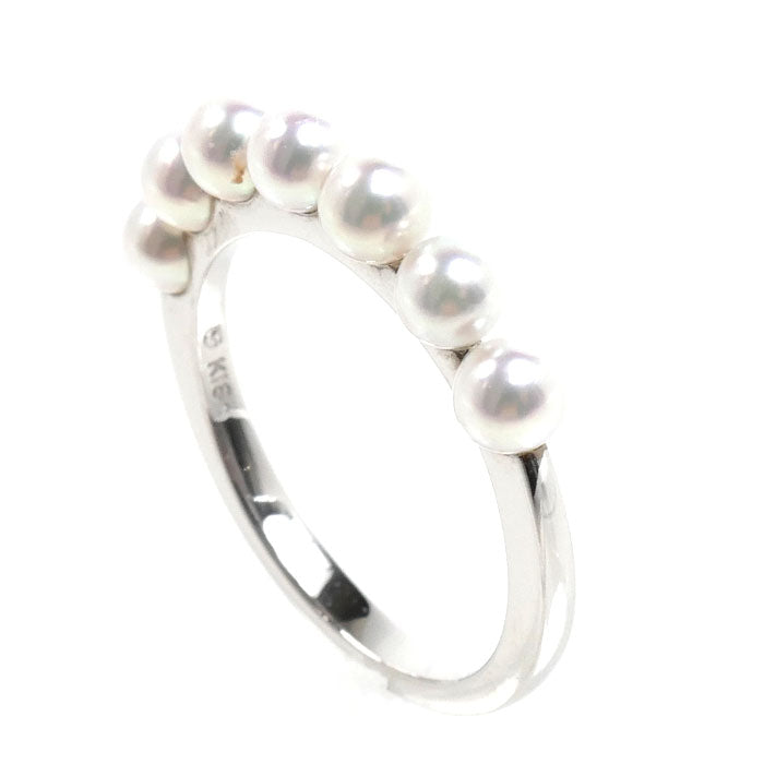 MIKIMOTO ミキモト K18WG ホワイトゴールド リング・指輪 PR-1426 パール約3.5mm 11号 2.9g レディース【中古】【美品】