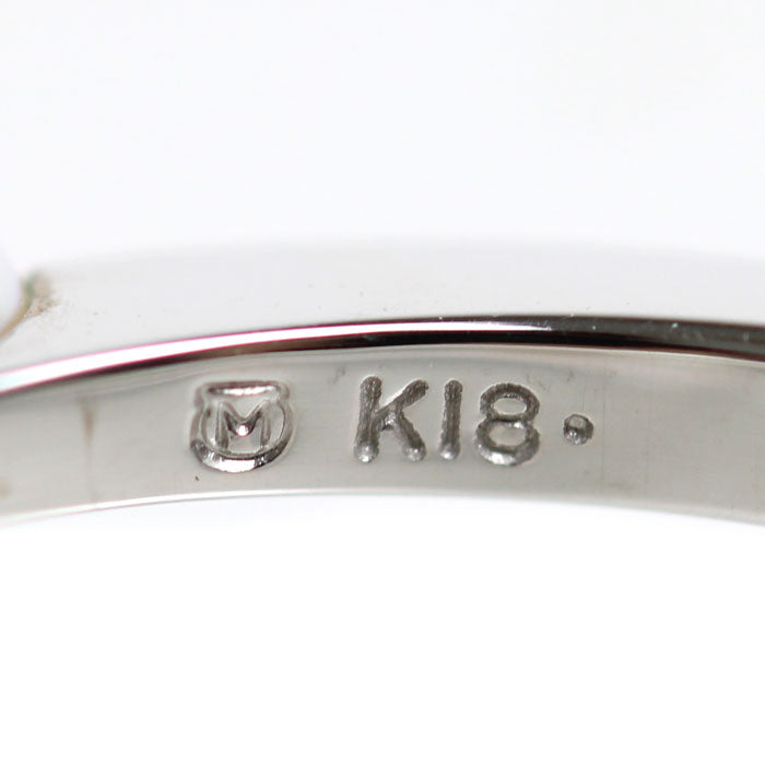 MIKIMOTO ミキモト K18WG ホワイトゴールド リング・指輪 PR-1426 パール約3.5mm 11号 2.9g レディース【中古】【美品】
