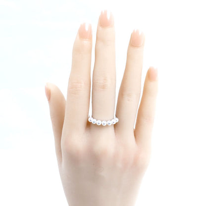 MIKIMOTO ミキモト K18WG ホワイトゴールド リング・指輪 PR-1426 パール約3.5mm 11号 2.9g レディース【中古】【美品】