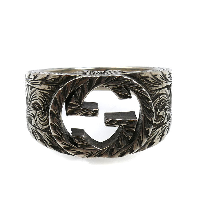 GUCCI グッチ シルバー925 インターロッキングG アラベスク リング・指輪 455302 J8400 0811 20号 12.4g メンズ【中古】