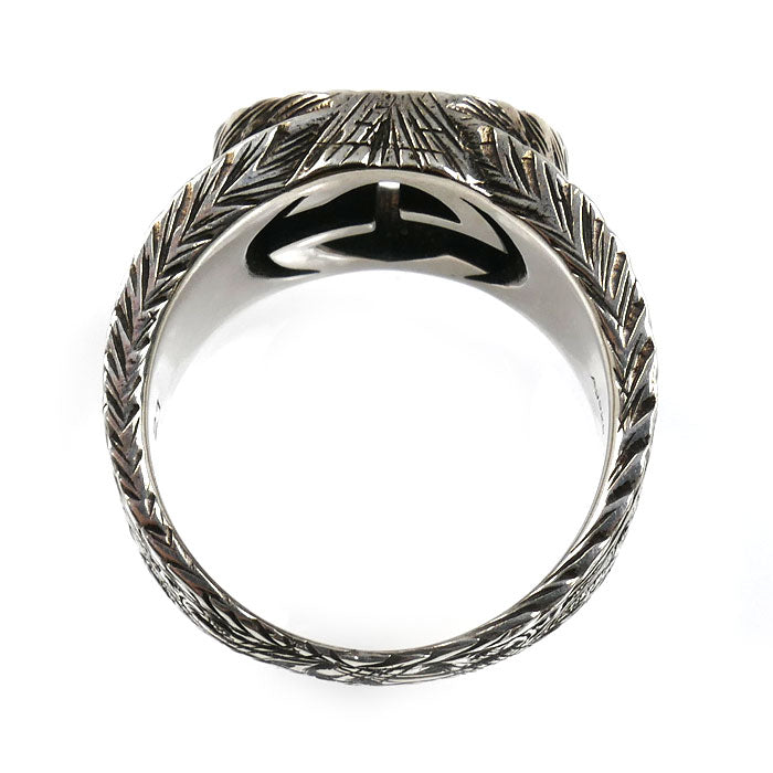 GUCCI グッチ シルバー925 インターロッキングG アラベスク リング・指輪 455302 J8400 0811 20号 12.4g メンズ【中古】