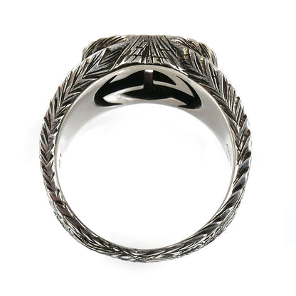 GUCCI グッチ シルバー925 インターロッキングG アラベスク リング・指輪 455302 J8400 0811 20号 12.4g メンズ【中古】