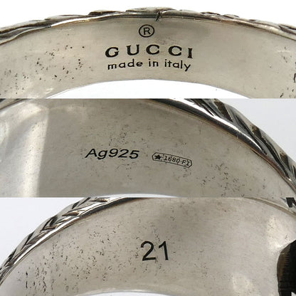 GUCCI グッチ シルバー925 インターロッキングG アラベスク リング・指輪 455302 J8400 0811 20号 12.4g メンズ【中古】