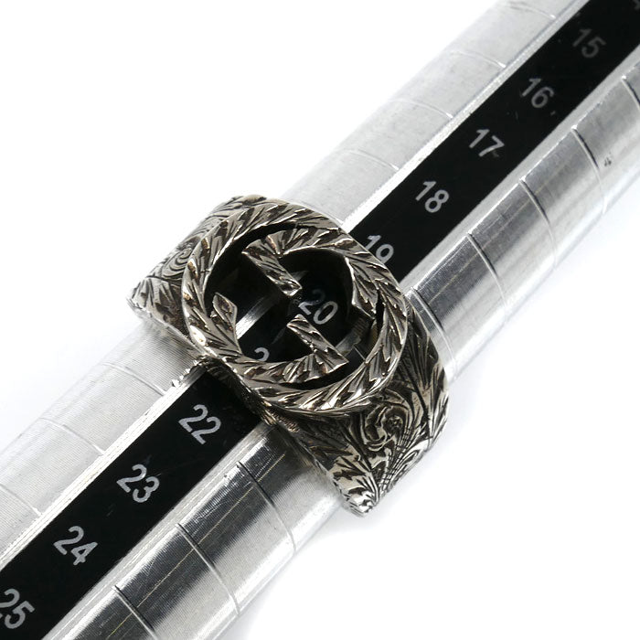 GUCCI グッチ シルバー925 インターロッキングG アラベスク リング・指輪 455302 J8400 0811 20号 12.4g メンズ【中古】