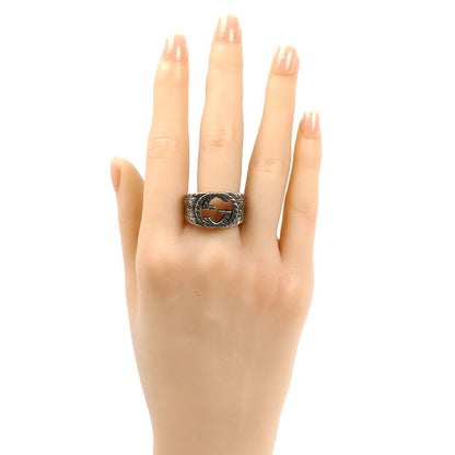 GUCCI グッチ シルバー925 インターロッキングG アラベスク リング・指輪 455302 J8400 0811 20号 12.4g メンズ【中古】