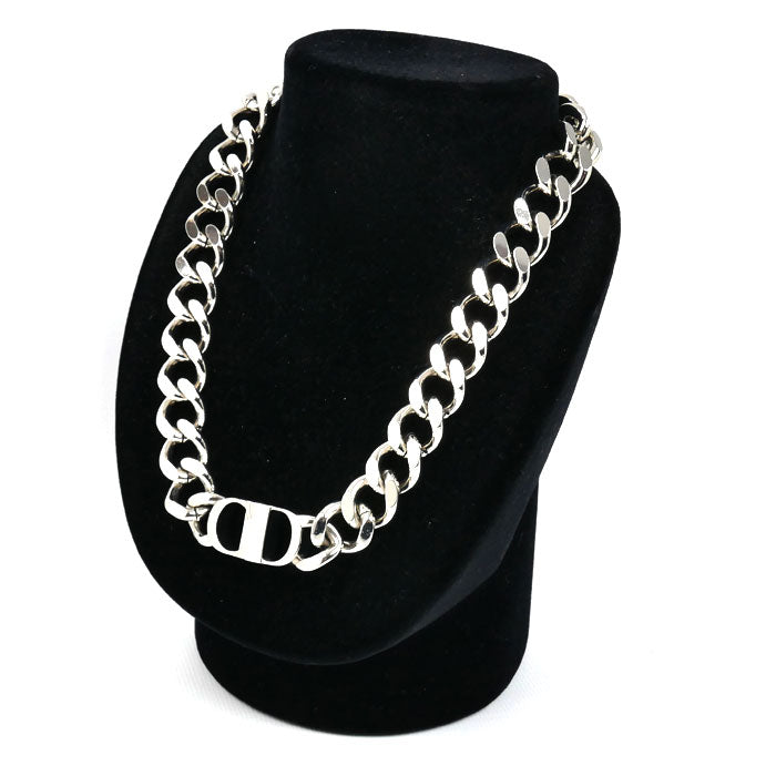 Dior ディオール GP CD ICON チェーンリンク ネックレス N1097HOMMT 45.5cm メンズ【中古】