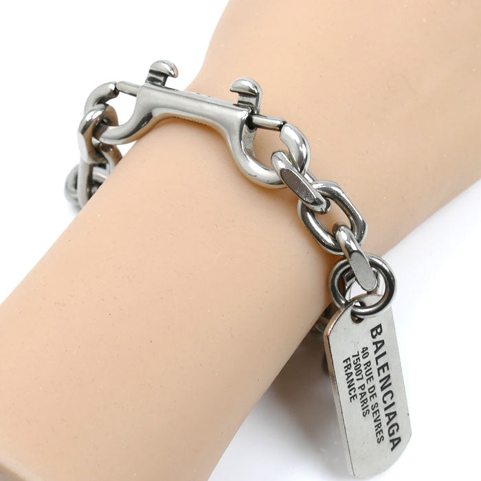 BALENCIAGA バレンシアガ ブラス TGAS カラビナ ドッグタグ ブレスレット 792886TZ99I0911 L 23cm メンズ【中古】