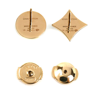 LOUIS VUITTON ルイ・ヴィトン K18PG ピンクゴールド スター/サン ブロッサム BB ピアス Q96673/Q96672 A96021/A48255 マラカイト 4.3g セット売り レディース【中古】【美品】