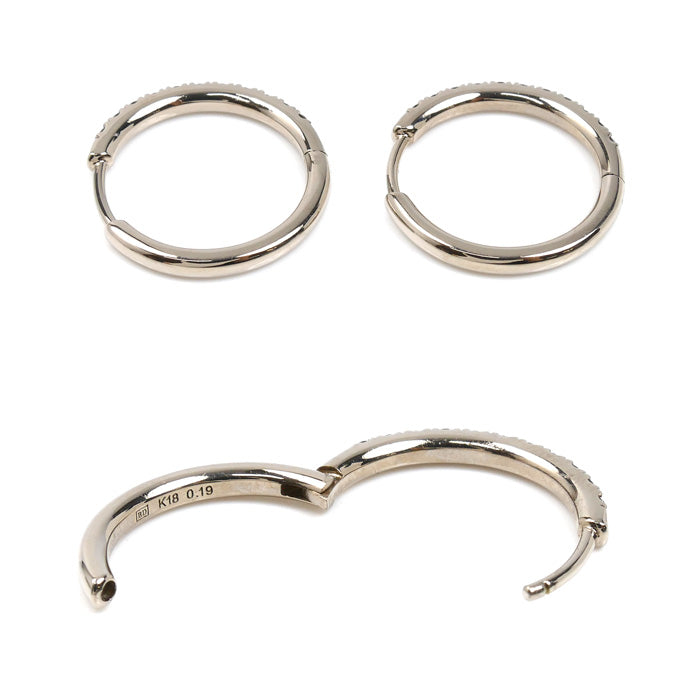 カシケイ K18BG ライン ピアス BL003 ダイヤモンド0.19ct/0.19ct 3.6g レディース【中古】【美品】