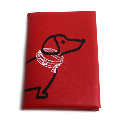 HERMES エルメス カルヴィ デュオ スイフト コインケース ルージュトマト ダックスフンド 犬 K刻印（2025） レディース【中古】【極美品】