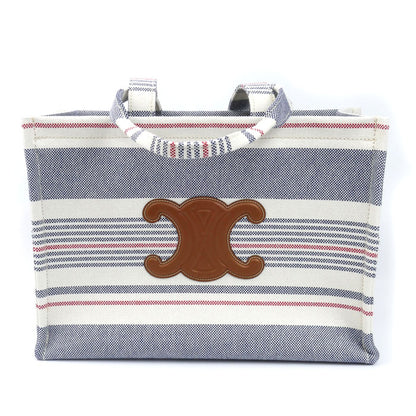 CELINE セリーヌ ラージ カバ タイス トートバッグ ホワイト×ブルー×レッド 196762FYN トリオンフ レディース【中古】【美品】