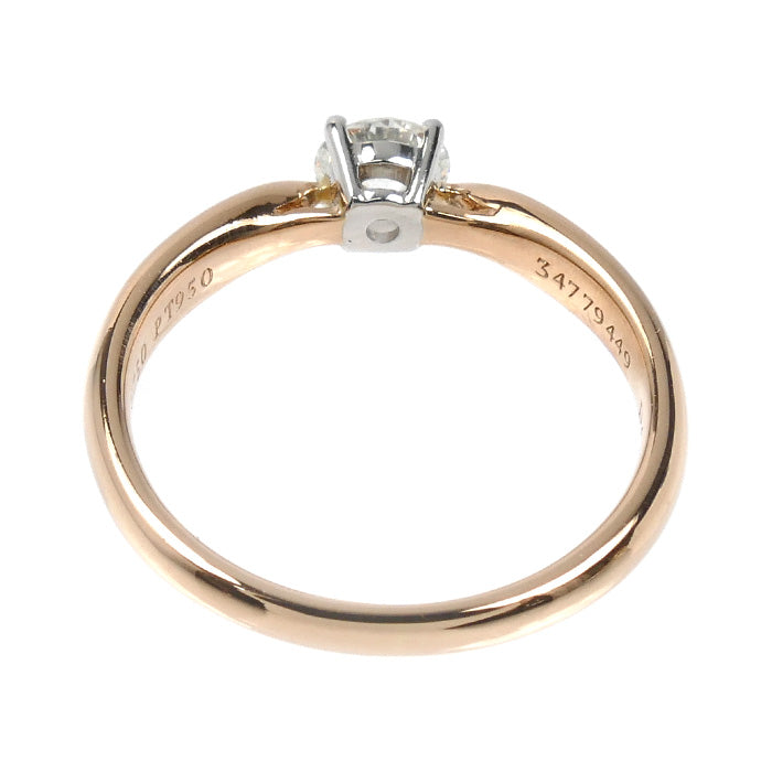 TIFFANY&Co. ティファニー K18PG ピンクゴールド Pt950プラチナ ハーモニー ダイヤ リング・指輪 70624 ダイヤモンド0.28ct 6号 2.4g レディース【中古】【美品】