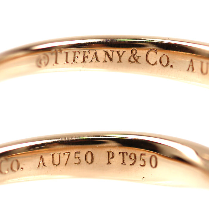 TIFFANY&Co. ティファニー K18PG ピンクゴールド Pt950プラチナ ハーモニー ダイヤ リング・指輪 70624 ダイヤモンド0.28ct 6号 2.4g レディース【中古】【美品】