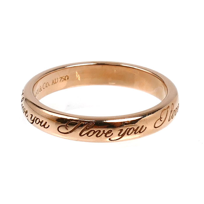 TIFFANY&Co. ティファニー K18PG ピンクゴールド ノーツ アイラブユー リング・指輪 7.5号 2.9g レディース【中古】