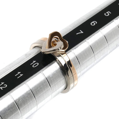 CARTIER カルティエ K18PG ピンクゴールド K18WG ホワイトゴールド ダブルハート リング・指輪 8.5号 49 4.6g レディース【中古】【美品】