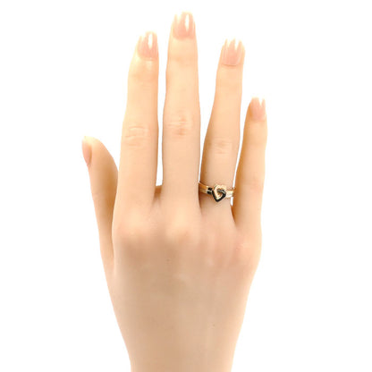 CARTIER カルティエ K18PG ピンクゴールド K18WG ホワイトゴールド ダブルハート リング・指輪 8.5号 49 4.6g レディース【中古】【美品】