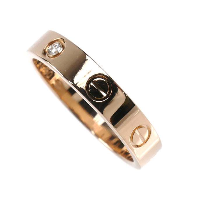 CARTIER カルティエ K18PG ピンクゴールド ミニラブ 1Pダイヤ リング・指輪 B4050755 ダイヤモンド 15号 55 4.6g レディース【中古】【美品】