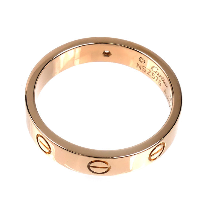 CARTIER カルティエ K18PG ピンクゴールド ミニラブ 1Pダイヤ リング・指輪 B4050755 ダイヤモンド 15号 55 4.6g レディース【中古】【美品】