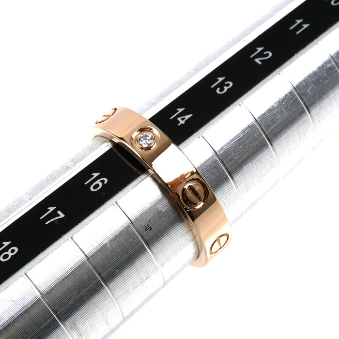 CARTIER カルティエ K18PG ピンクゴールド ミニラブ 1Pダイヤ リング・指輪 B4050755 ダイヤモンド 15号 55 4.6g レディース【中古】【美品】