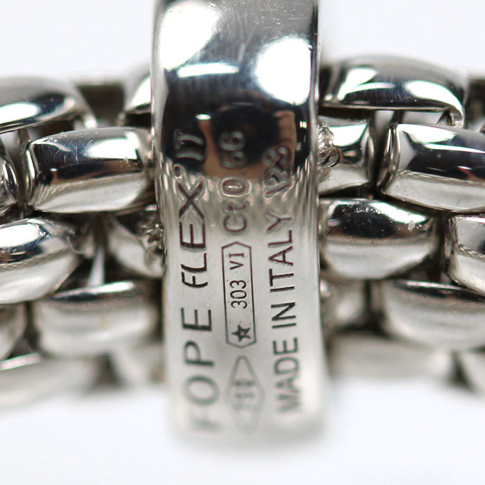 フォッぺ K18WG ホワイトゴールド Flex'it VENDOME リング・指輪 58402AX_BN_B_XBX_00L ブラックダイヤモンド0.56ct 7.8g フリーサイズ(L) ユニセックス【中古】【美品】