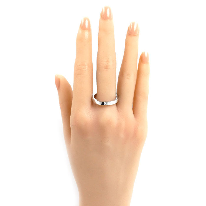 HARRY WINSTON ハリーウィンストン Pt950プラチナ プリンセスカット マリッジ リング・指輪 WBDPPCBZS10-095 ダイヤモンド0.11ct 19.5号 8.7g レディース【中古】【美品】