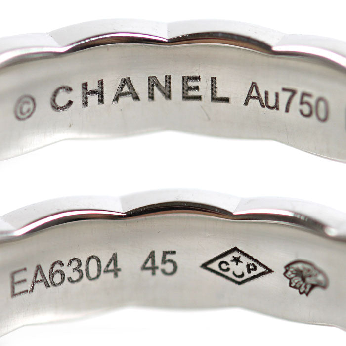 CHANEL シャネル K18WG ホワイトゴールド ココクラッシュ リング・指輪 J11793 4.5号 45 3.4g レディース【中古】【美品】