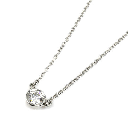 TIFFANY&Co. ティファニー Pt950プラチナ バイザヤード 1Pダイヤ ネックレス ダイヤモンド0.24ct 2.6g 40cm レディース【中古】【美品】
