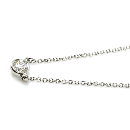 TIFFANY&Co. ティファニー Pt950プラチナ バイザヤード 1Pダイヤ ネックレス ダイヤモンド0.24ct 2.6g 40cm レディース【中古】【美品】