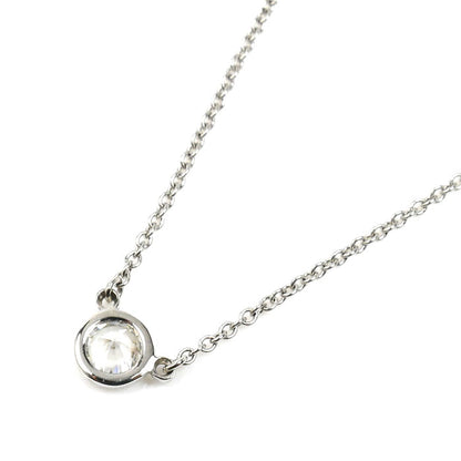TIFFANY&Co. ティファニー Pt950プラチナ バイザヤード 1Pダイヤ ネックレス ダイヤモンド0.24ct 2.6g 40cm レディース【中古】【美品】