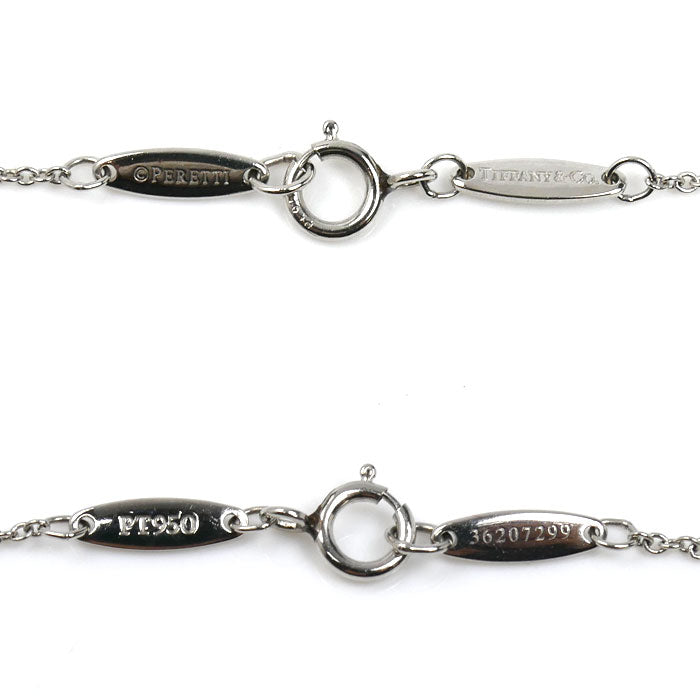 TIFFANY&Co. ティファニー Pt950プラチナ バイザヤード 1Pダイヤ ネックレス ダイヤモンド0.24ct 2.6g 40cm レディース【中古】【美品】