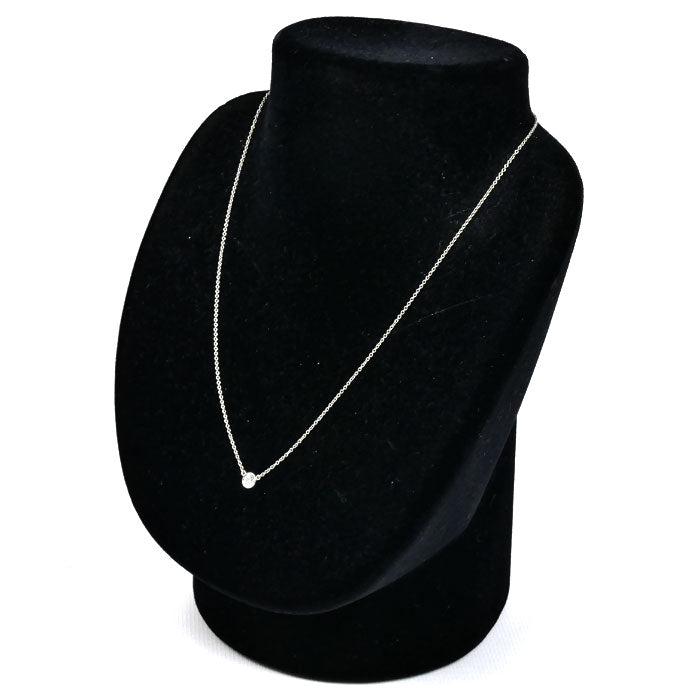 TIFFANY&Co. ティファニー Pt950プラチナ バイザヤード 1Pダイヤ ネックレス ダイヤモンド0.24ct 2.6g 40cm レディース【中古】【美品】