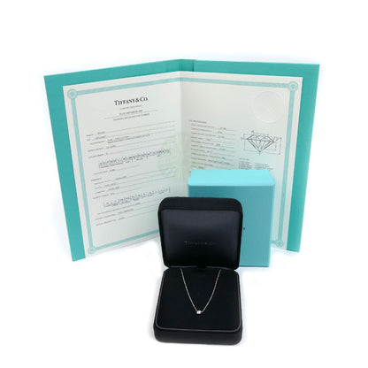 TIFFANY&Co. ティファニー Pt950プラチナ バイザヤード 1Pダイヤ ネックレス ダイヤモンド0.24ct 2.6g 40cm レディース【中古】【美品】