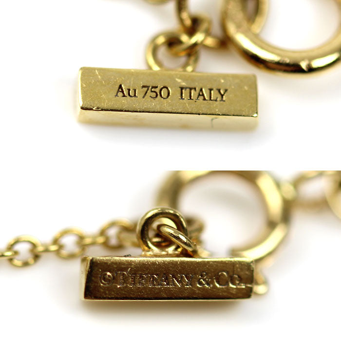 TIFFANY&Co. ティファニー K18YG イエローゴールド T TWO サークル ネックレス オニキス ダイヤモンド 4.5g 41/46cm レディース【中古】