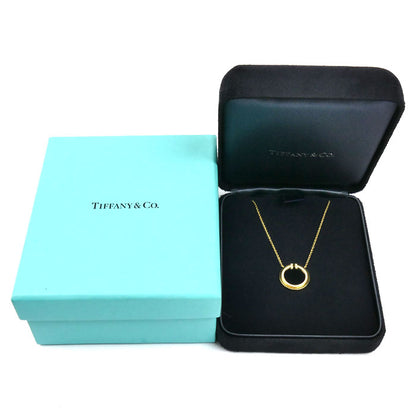 TIFFANY&Co. ティファニー K18YG イエローゴールド T TWO サークル ネックレス オニキス ダイヤモンド 4.5g 41/46cm レディース【中古】