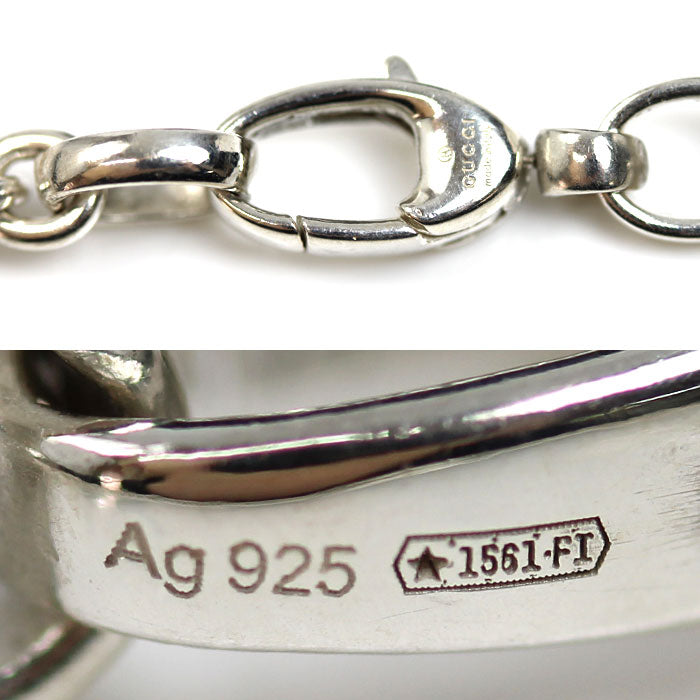 GUCCI グッチ シルバー925 インターロッキングG ネックレス 190489 28.2g 45cm メンズ【中古】