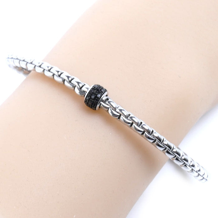 フォッぺ K18WG ホワイトゴールド EKA TINY FLEX'IT ブレスレット 733BPAVENL ブラックダイヤモンド0.20ct 9.4g ユニセックス【中古】【美品】