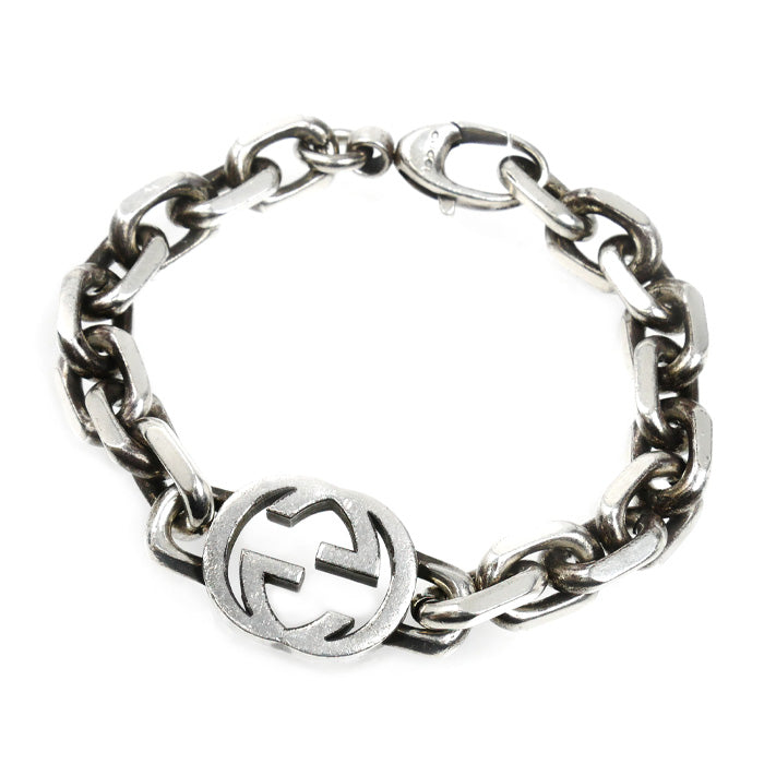 GUCCI グッチ シルバー925 インターロッキングG ブレスレット ‎627068 J8400 0728 
17 43.0g メンズ【中古】