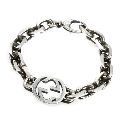 GUCCI グッチ シルバー925 インターロッキングG ブレスレット ‎627068 J8400 0728 
17 43.0g メンズ【中古】
