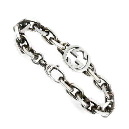 GUCCI グッチ シルバー925 インターロッキングG ブレスレット ‎627068 J8400 0728 
17 43.0g メンズ【中古】