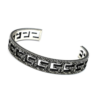 GUCCI グッチ シルバー925 スクエアGアラベスク バングル 551919 J8400 0811 31.2g メンズ【中古】