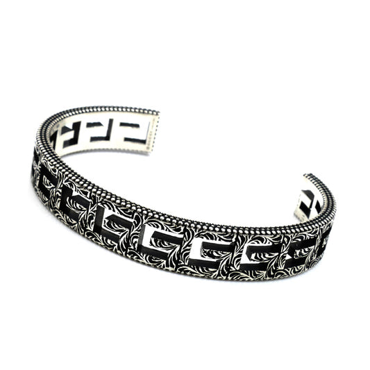 GUCCI グッチ シルバー925 スクエアGアラベスク バングル 551919 J8400 0811 31.2g メンズ【中古】