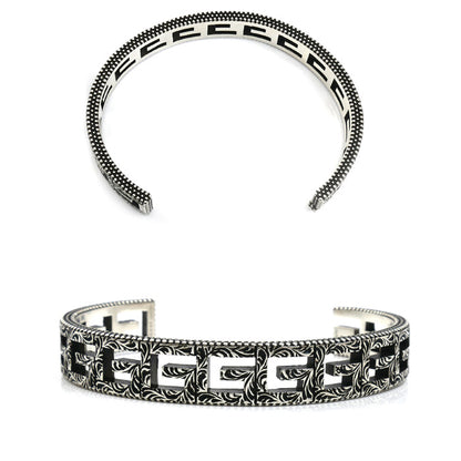 GUCCI グッチ シルバー925 スクエアGアラベスク バングル 551919 J8400 0811 31.2g メンズ【中古】