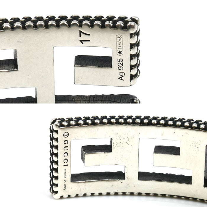 GUCCI グッチ シルバー925 スクエアGアラベスク バングル 551919 J8400 0811 31.2g メンズ【中古】