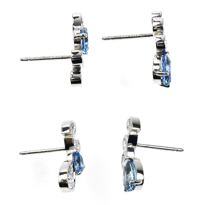 Chaumet ショーメ K18WG ホワイトゴールド ジョゼフィーヌ ロンド デグレット ピアス 084377 アクアマリン ダイヤモンド 3.6g レディース【中古】【美品】