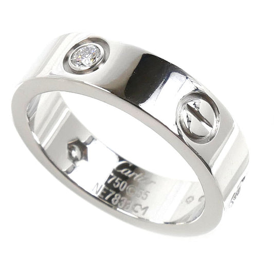 CARTIER カルティエ K18WG ホワイトゴールド ラブ ハーフ ダイヤ リング・指輪 B4032555 ダイヤモンド 14.5号 55 9.2g レディース【中古】