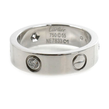 CARTIER カルティエ K18WG ホワイトゴールド ラブ ハーフ ダイヤ リング・指輪 B4032555 ダイヤモンド 14.5号 55 9.2g レディース【中古】