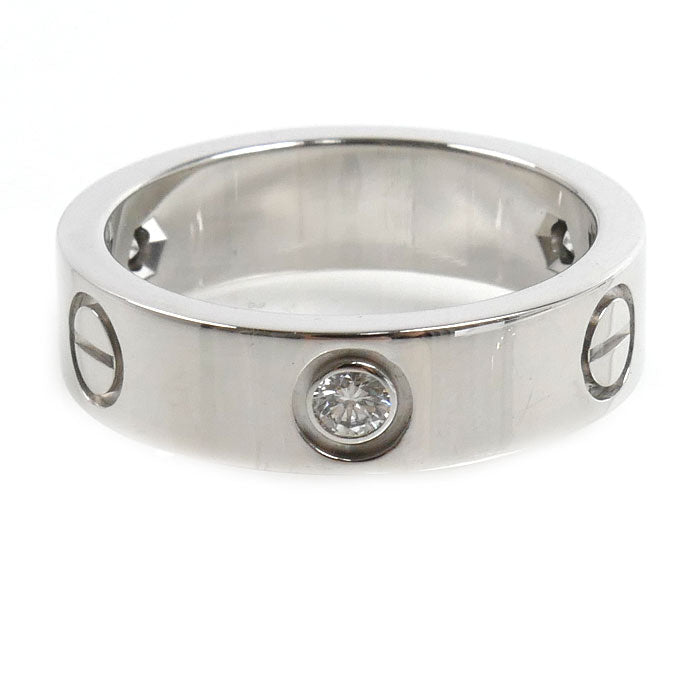 CARTIER カルティエ K18WG ホワイトゴールド ラブ ハーフ ダイヤ リング・指輪 B4032555 ダイヤモンド 14.5号 55 9.2g レディース【中古】