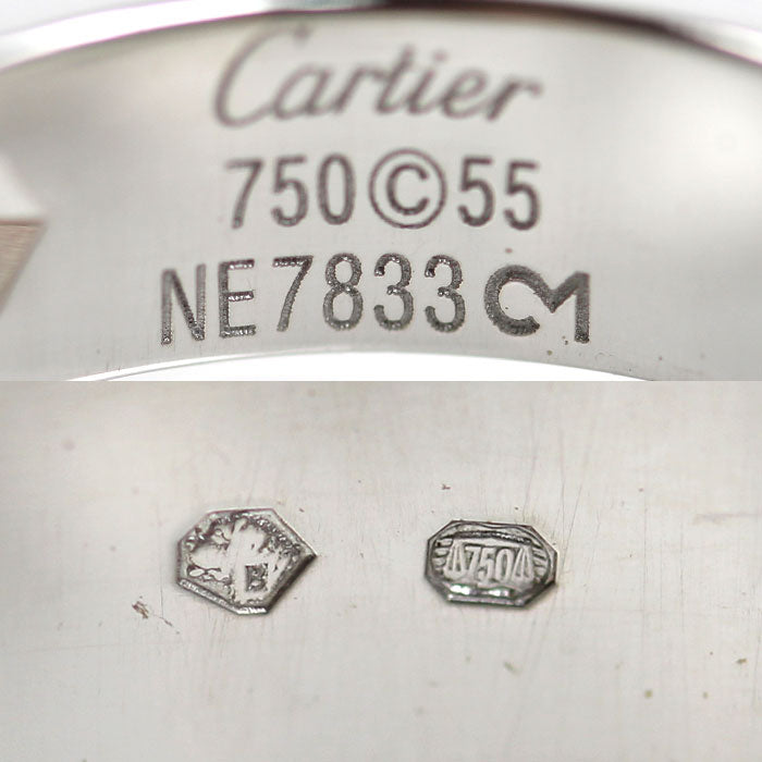 CARTIER カルティエ K18WG ホワイトゴールド ラブ ハーフ ダイヤ リング・指輪 B4032555 ダイヤモンド 14.5号 55 9.2g レディース【中古】