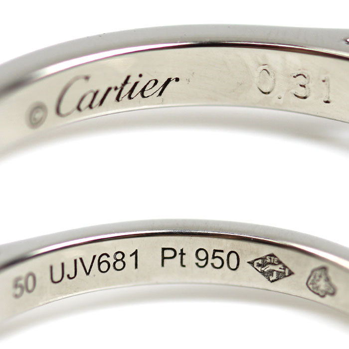 CARTIER カルティエ Pt950プラチナ ソリテール1895 リング・指輪 N4163600 ダイヤモンド0.31ct 9.5号 50 3.8g レディース【中古】