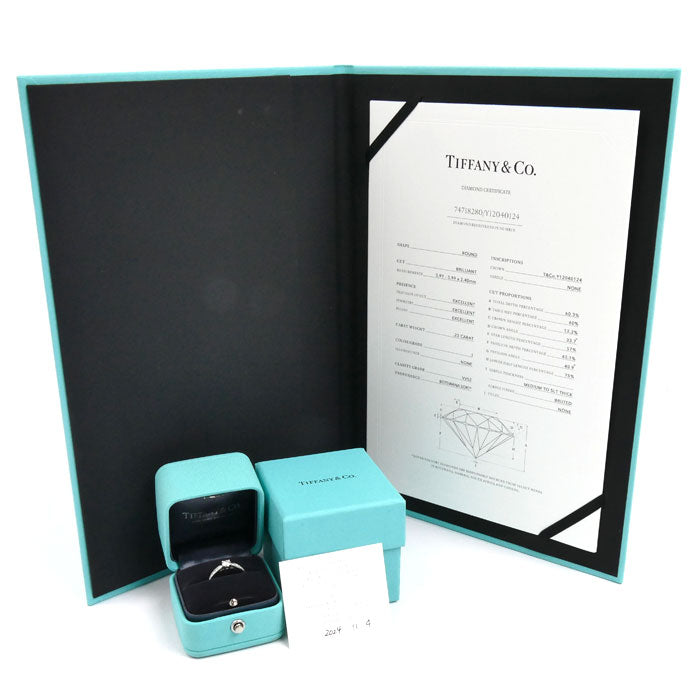 TIFFANY&Co. ティファニー Pt950プラチナ ハーモニー ハーフサークル リング・指輪 ダイヤモンド0.23ct 8号 3.2g レディース【中古】
